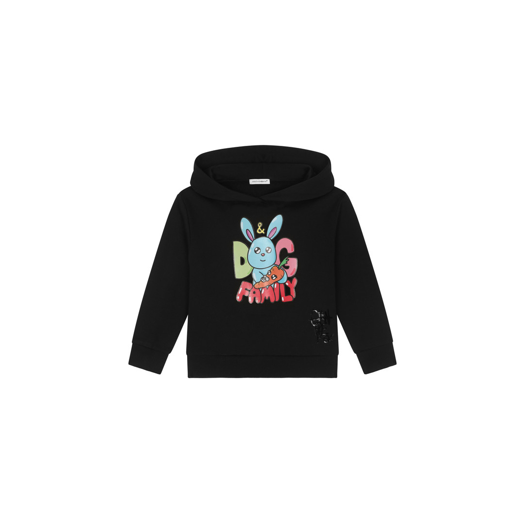 Logo-print Cotton Hoodie In Black
