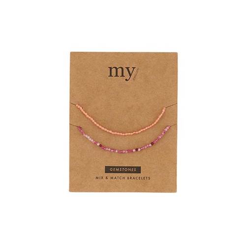 Gemstone Bracelet Pink & Orange