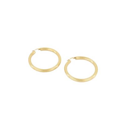 Large Ribbed Hoop Earrings Gold